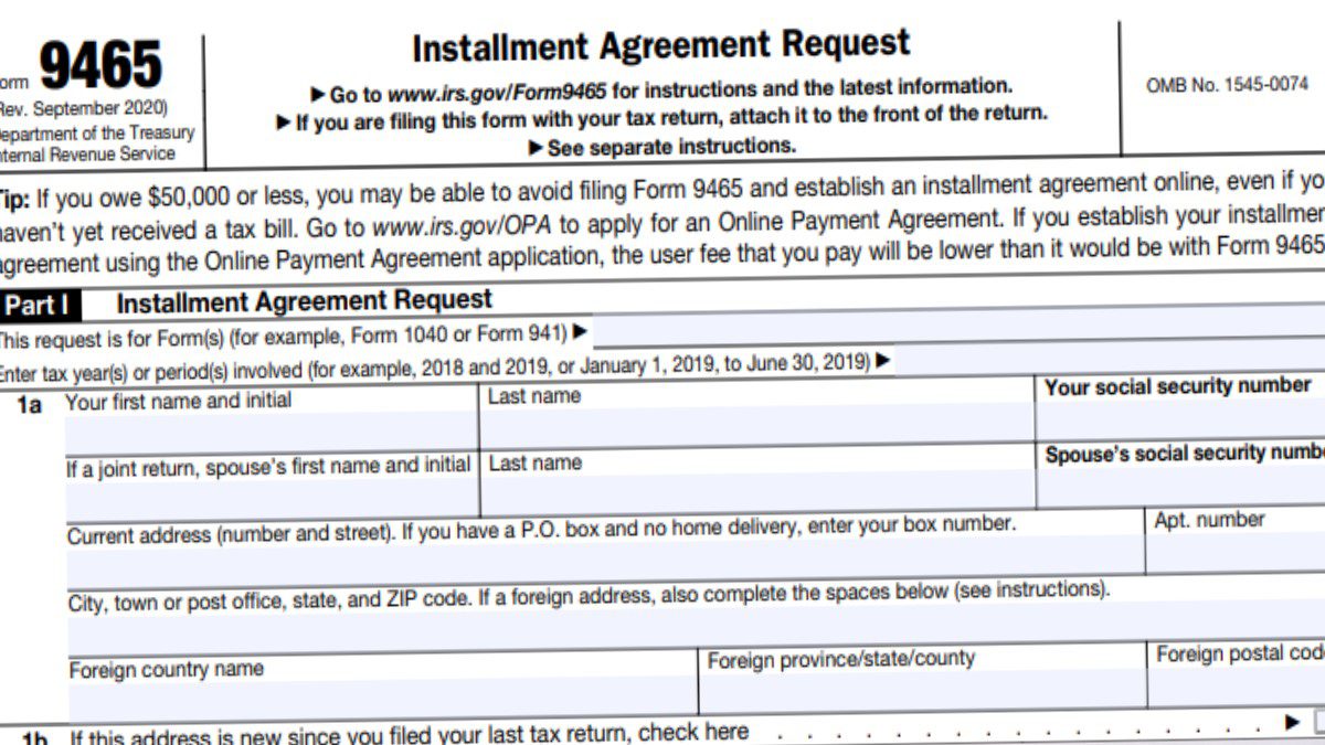 IRS Form 9465