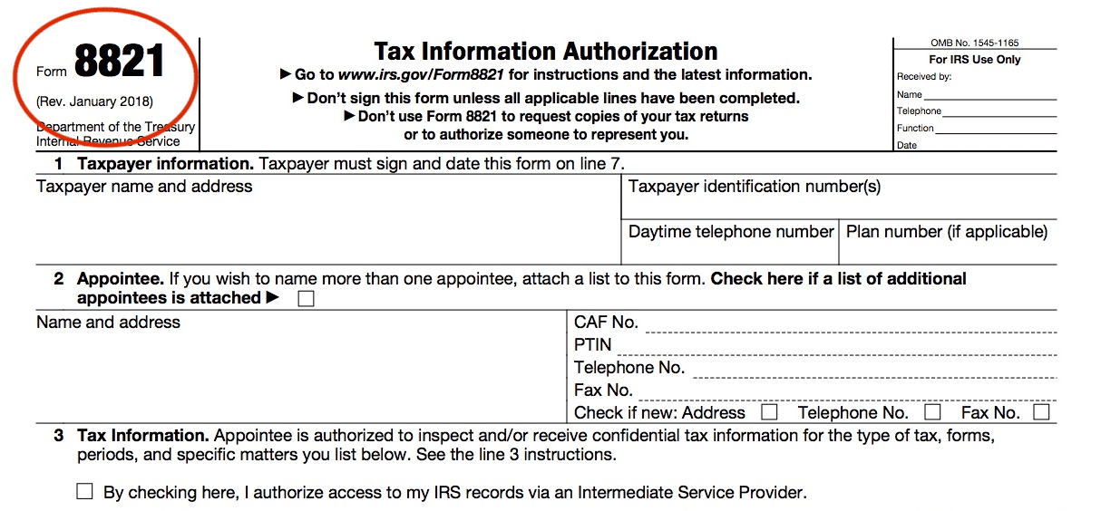 IRS Form 8821