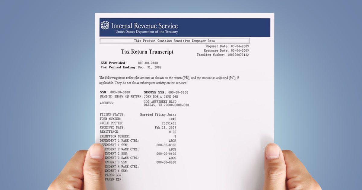 Tax Return Transcript 