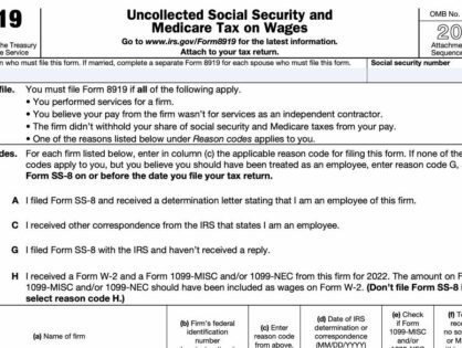 IRS Form 8919: Uncollected Social Security and Medicare Tax on Wages